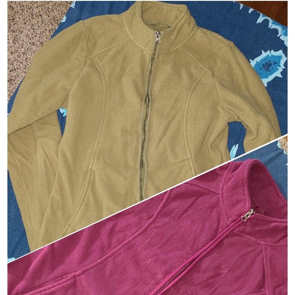 Two Y2K Merona full zip fleece top pockets‎ size M